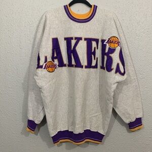 Legends Athletic USA Los Angeles Lakers Vtg Banded Embroidered Sweatshirt size L